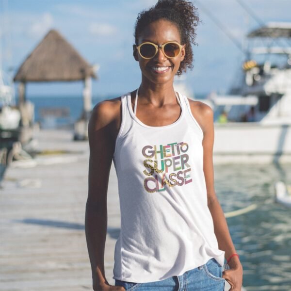 Débardeur femme Ghetto Super Classe en coton bio - Wax & Wear