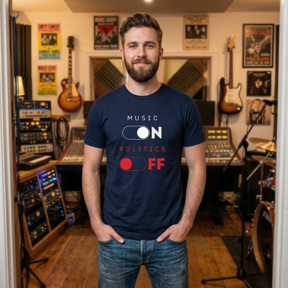 T-shirt unisexe – Music On, Politics Off – Image 5