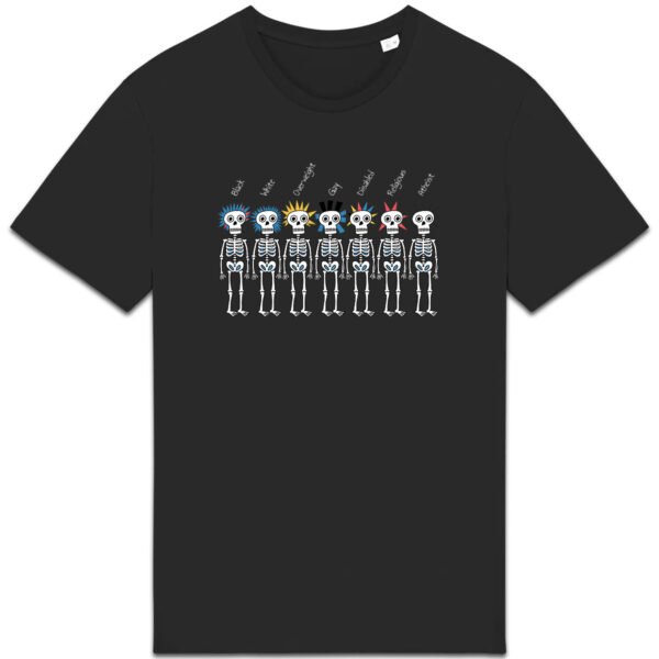 T-shirt épais unisexe We Are All the Same noir vinyle en coton bio - Wax & Wear