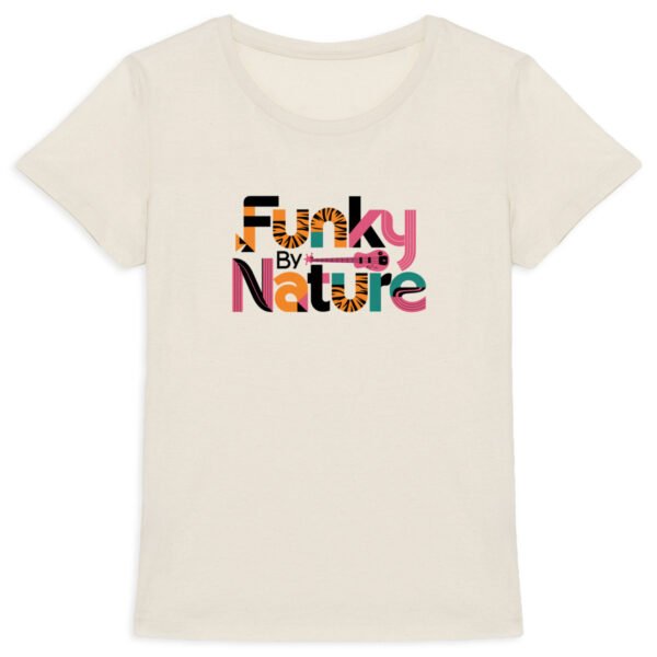 T-shirt femme Funky By Nature dune de vinyle coton bio - Wax & Wear