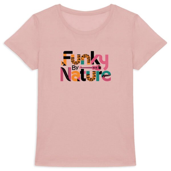 T-shirt femme Funky By Nature rose replay en coton bio - Wax & Wear