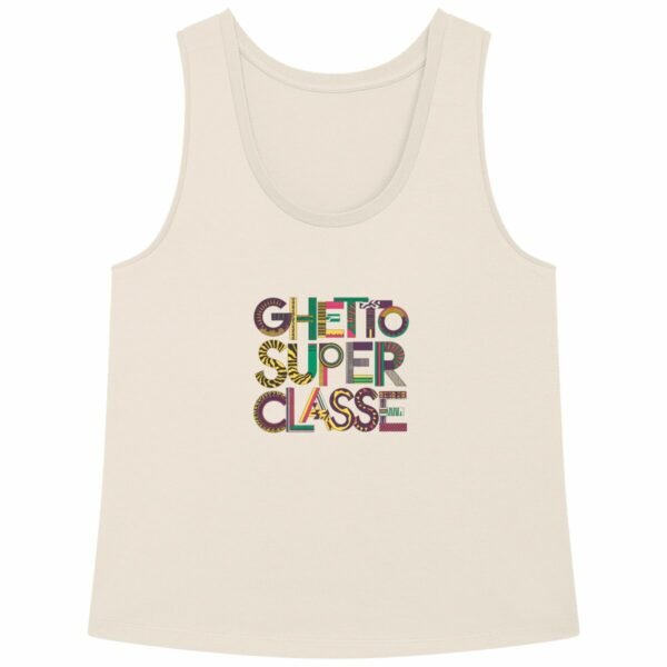 Débardeur femme Ghetto Super Classe dune de vinyle en coton bio - Wax & Wear