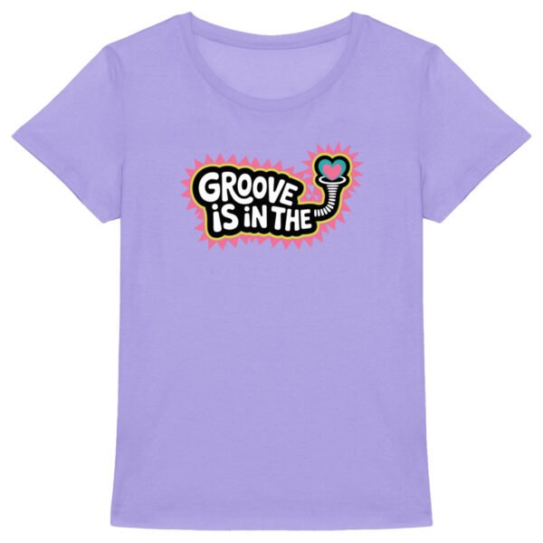 T-shirt Groove Is In The Heart lilas funkadelik en coton bio - Wax & Wear