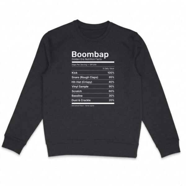 Groove Facts #Boombap – Sweat unisexe - Noir Vinyle, M