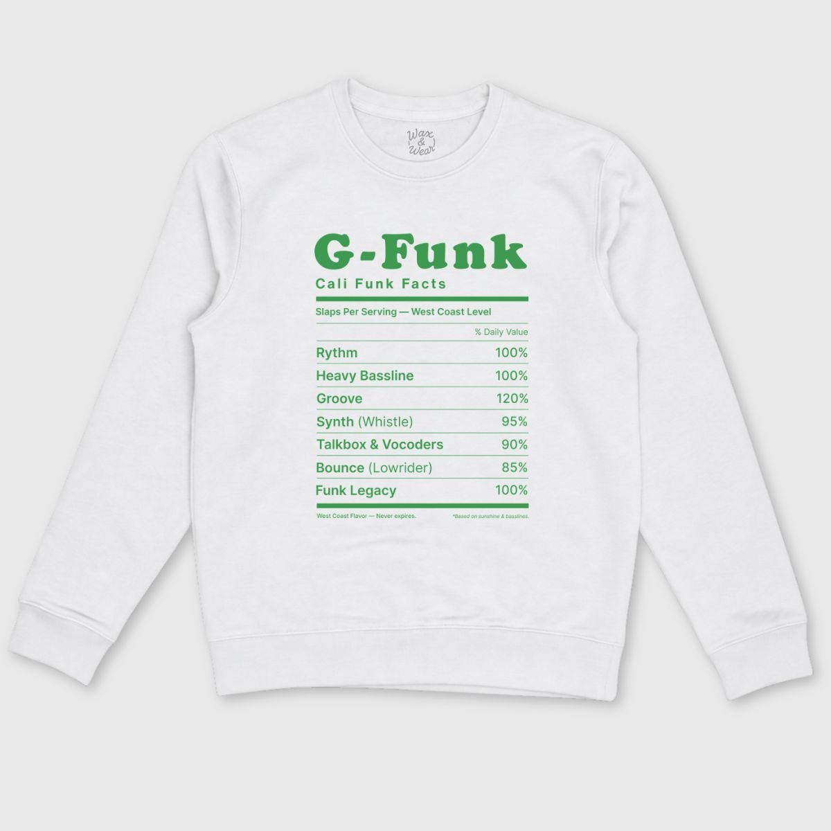 Sweat G-Funk Groove Facts Blanc Studio Mockup
