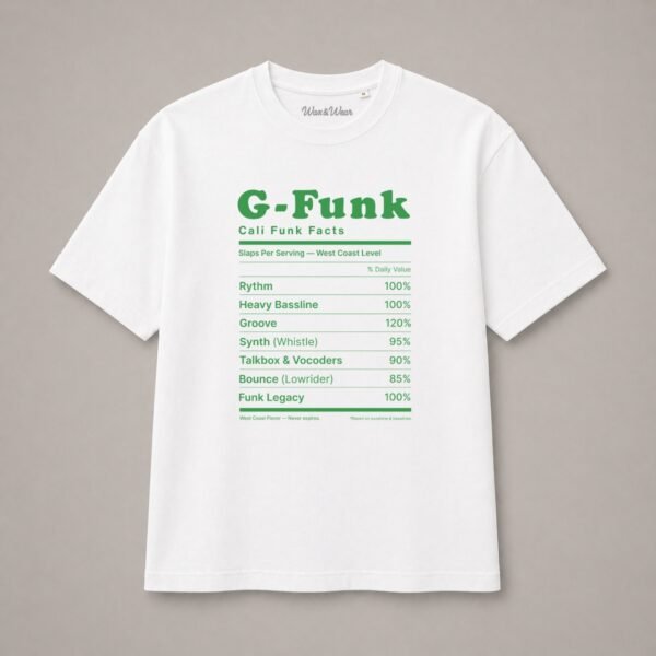 T-shirt oversize G-Funk blanc mockup