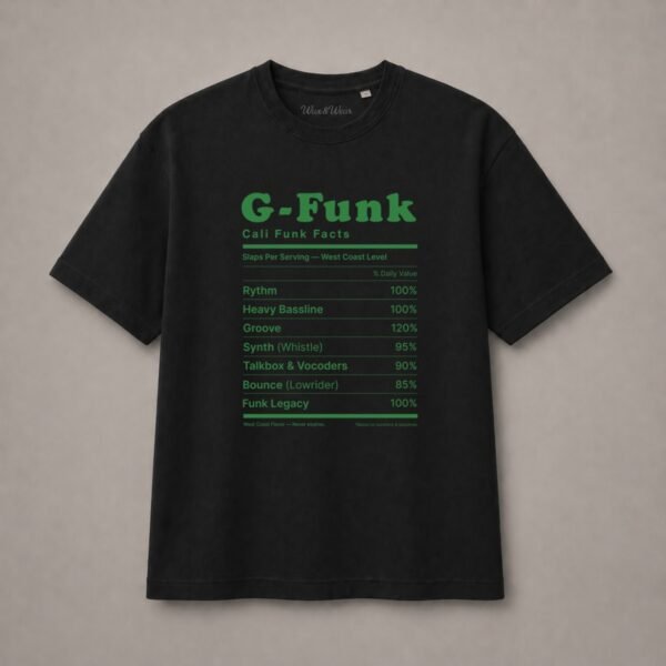 T-shirt oversize G-Funk noir vinyle mockup