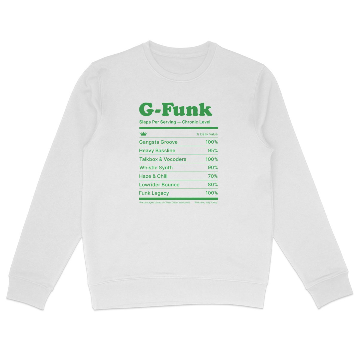 sweat g-funk unisexe blanc studio
