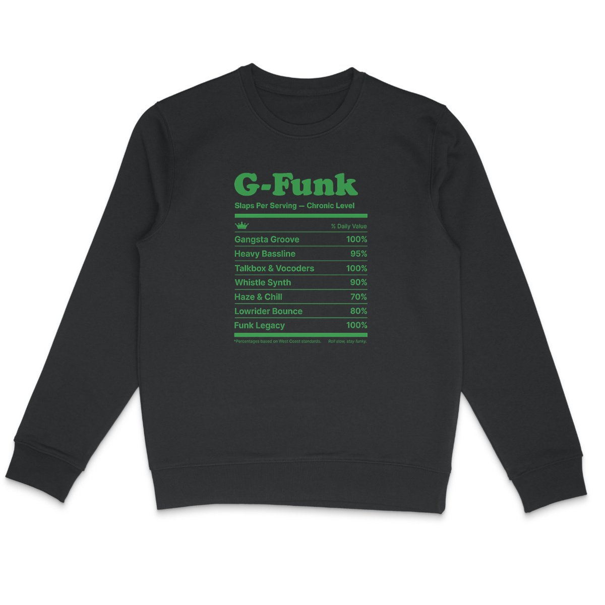 sweat g-funk unisexe noir vinyle