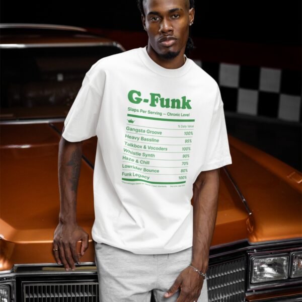 t-shirt oversize g-funk blanc studio modèle