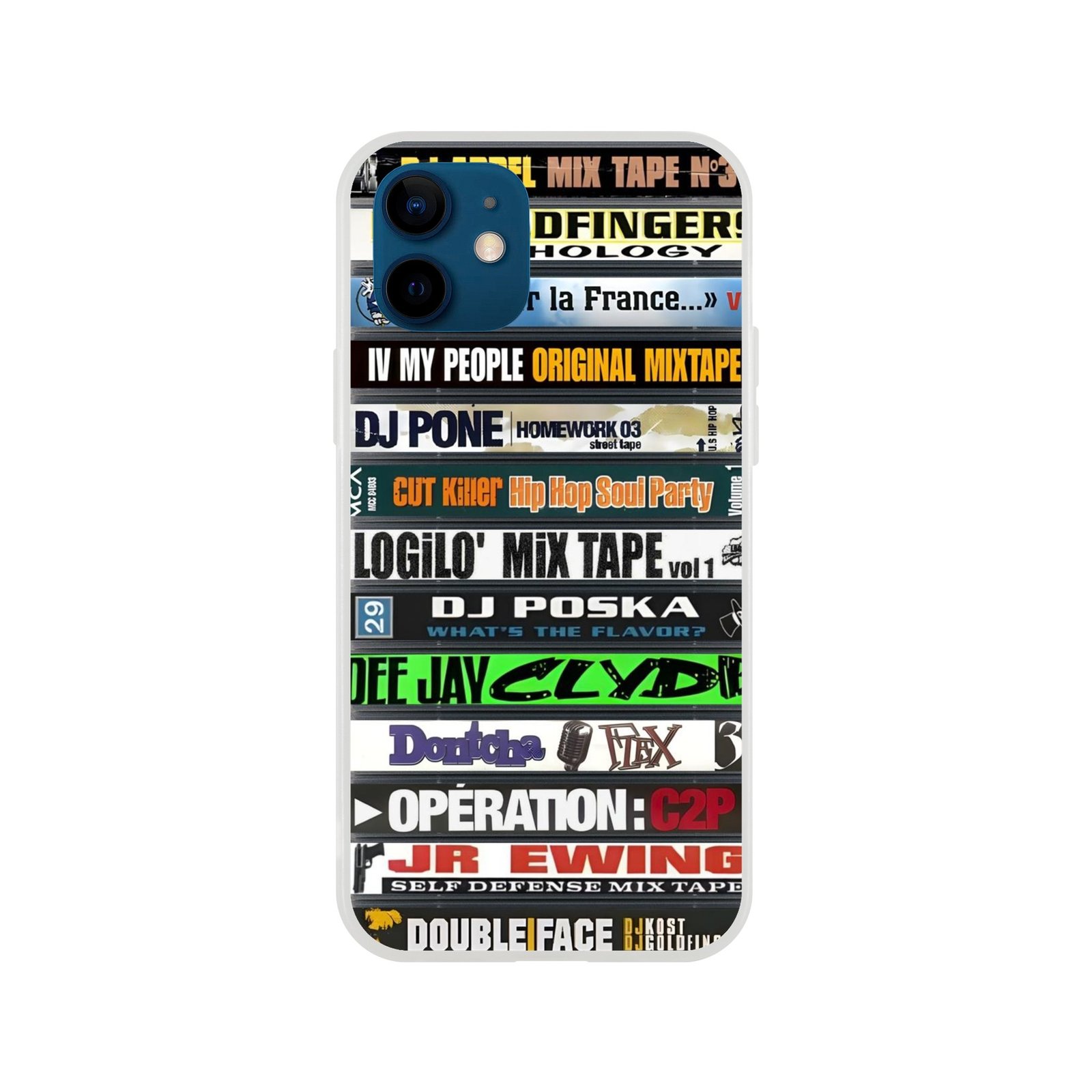 coque iPhone flexi mixtapes hip-hop FR 90s