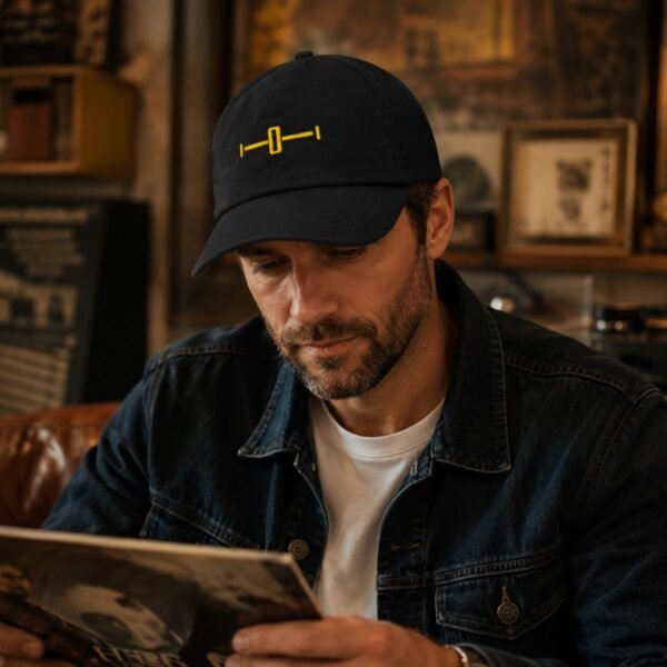 Casquette DJ noire CUTS avec broderie inspirée du crossfader DJ