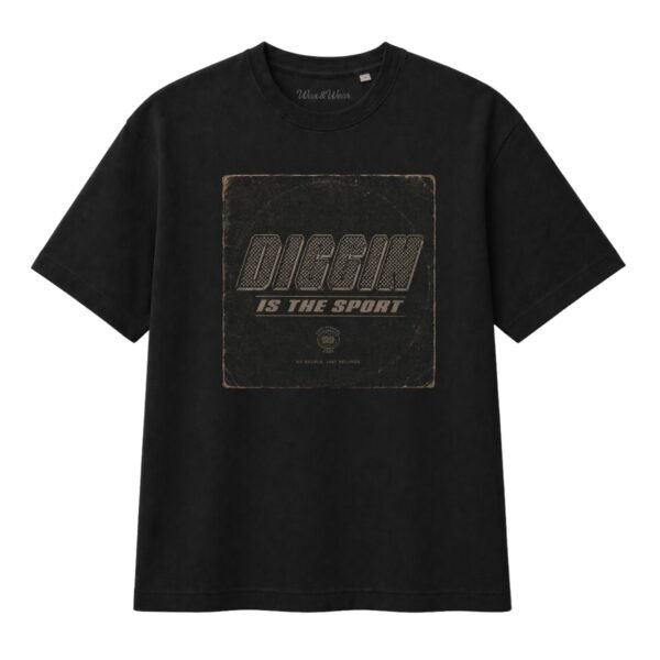T-shirt oversize digger noir vinyle mockup