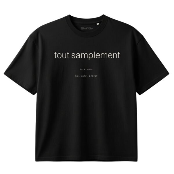 t-shirt oversize DJ noir écru mockup